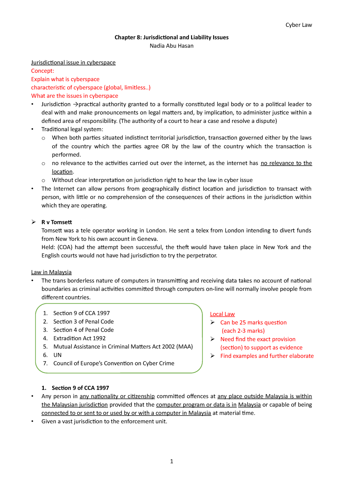 Topic 8 Jurisdiction And Liability Issue Chapter Jurisdictional And Liability Studocu