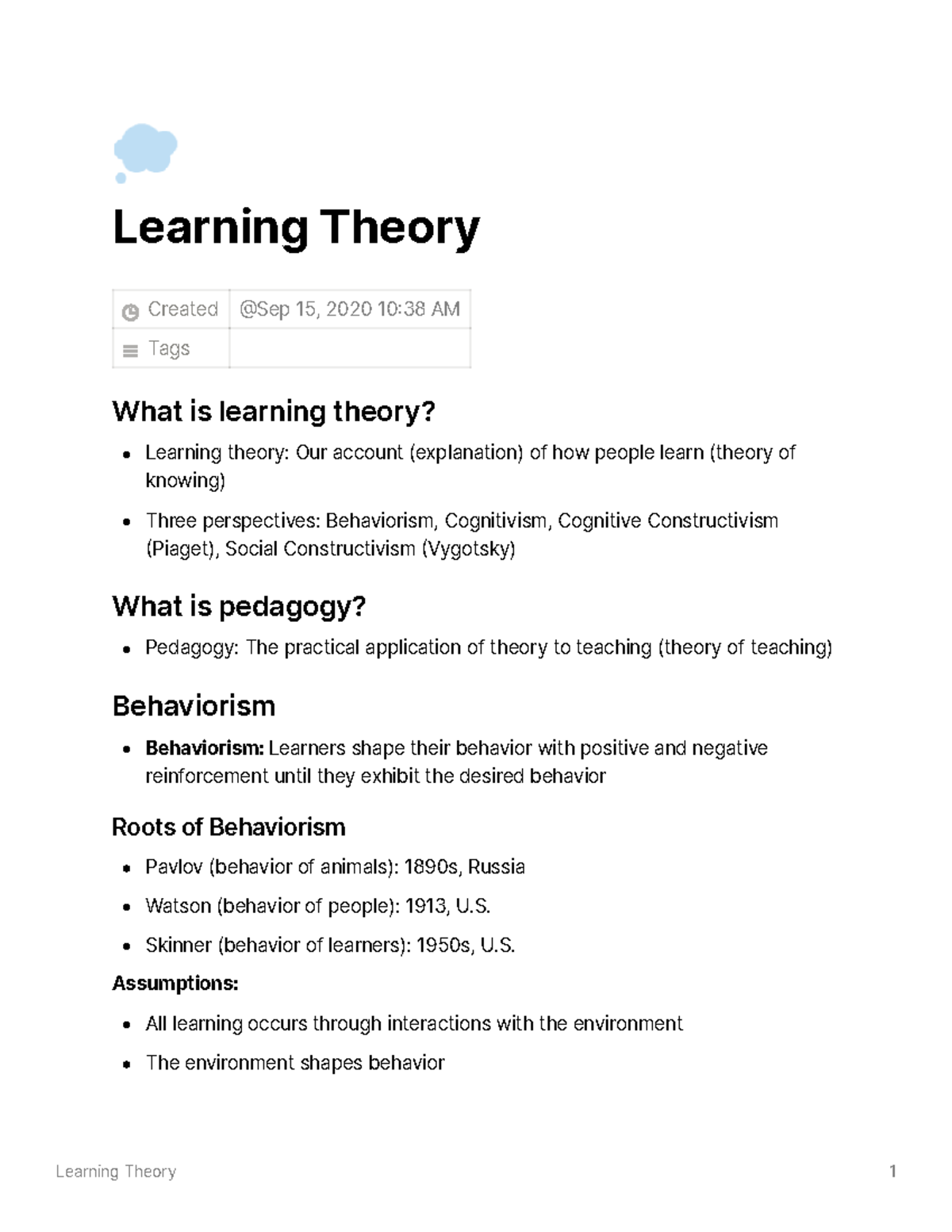 Educ 333 chris quintana learning theory learning theory created 