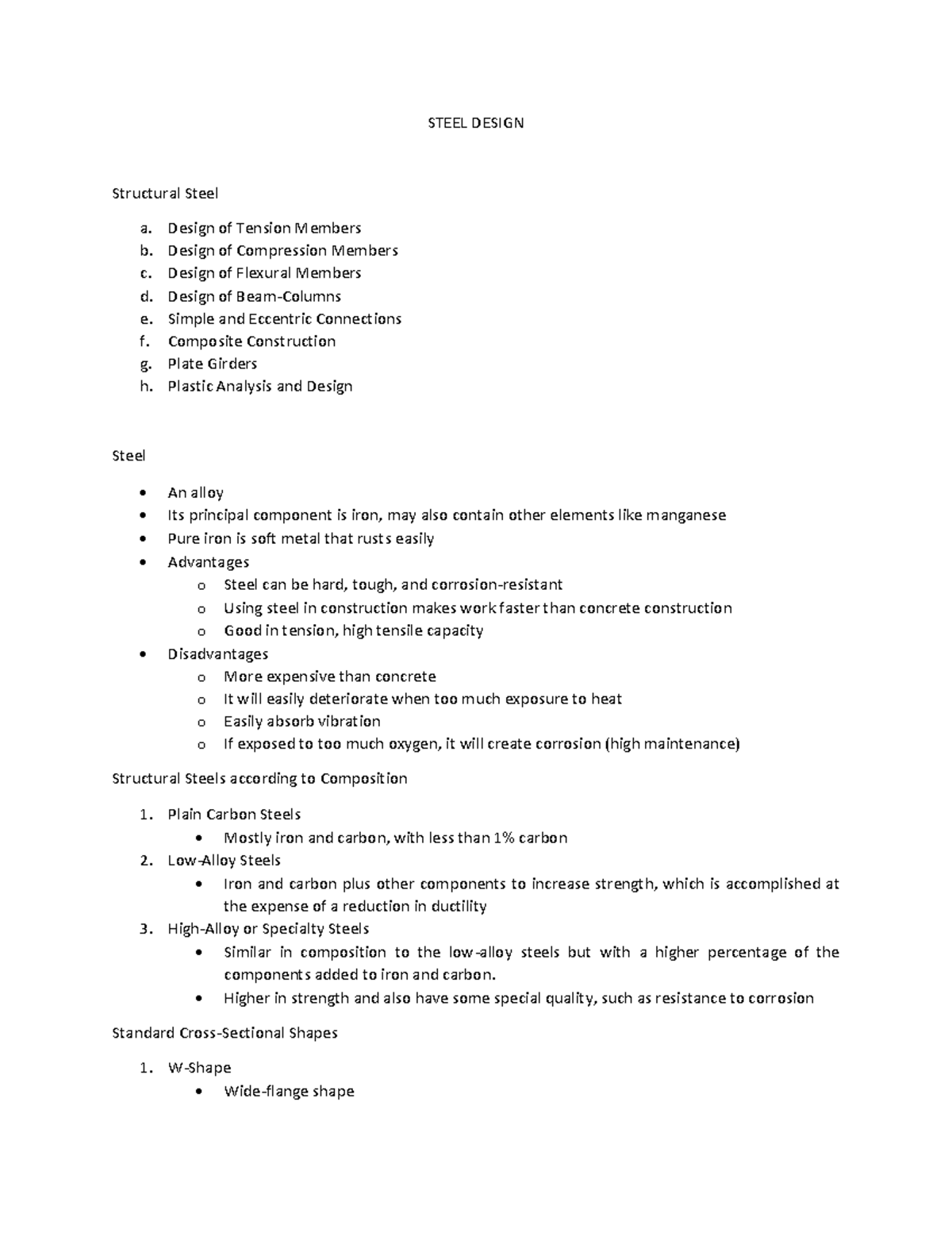 Introduction to Steel Design - STEEL DESIGN Structural Steel a. Design ...