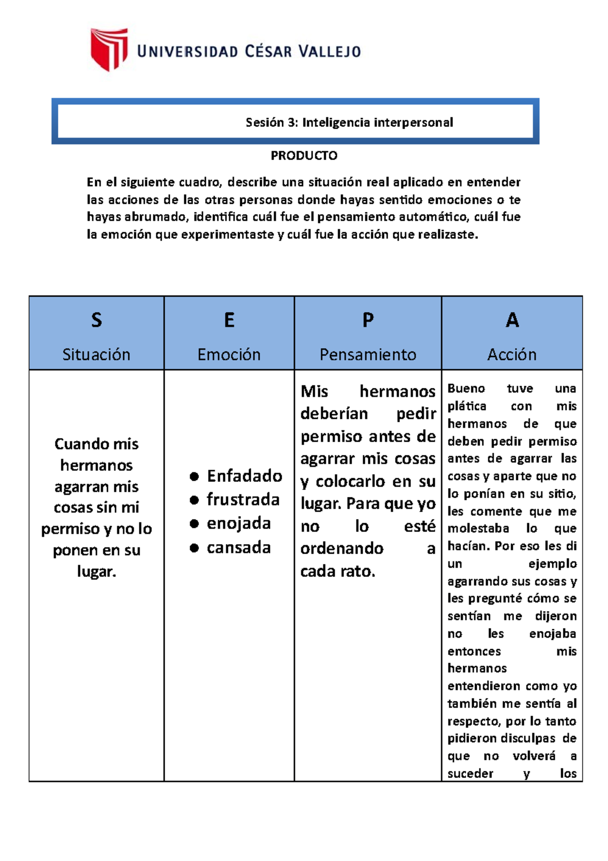 SECCIÓN 3: INTELIGENCIA INTERPERSONAL - INDIVIDUAL - Tutoria IV - UCV ...