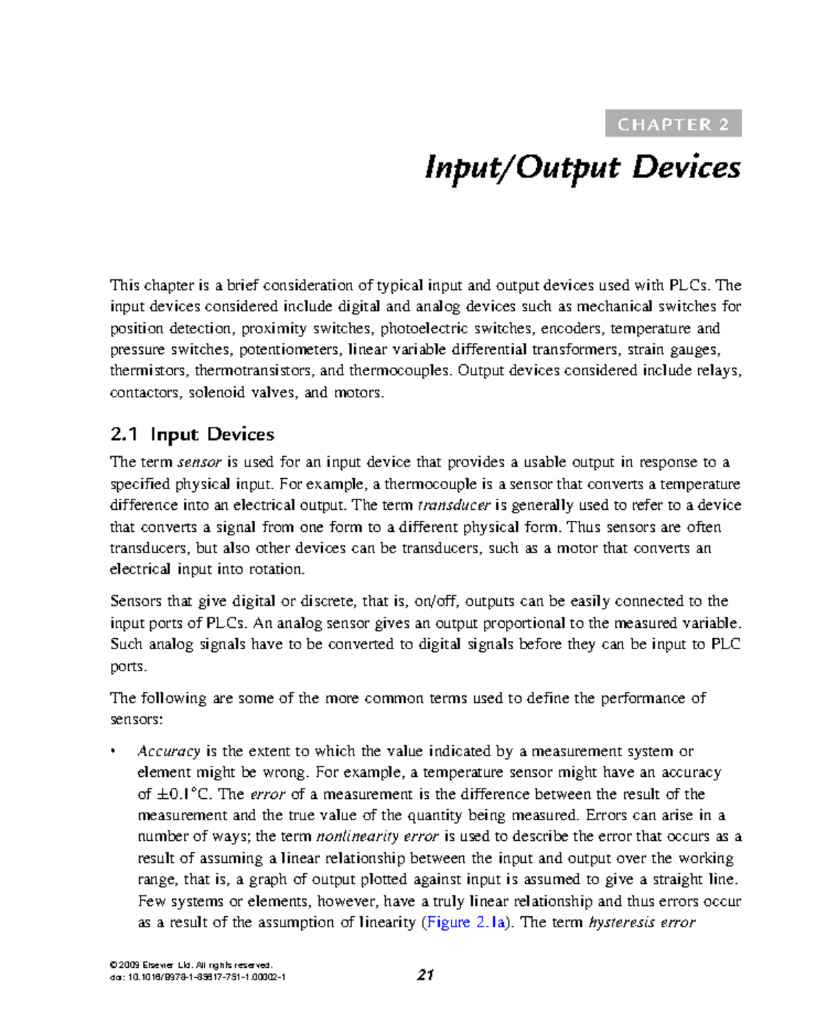 Chapter2InputOutputDevices 2009 ProgrammableLogicControllers