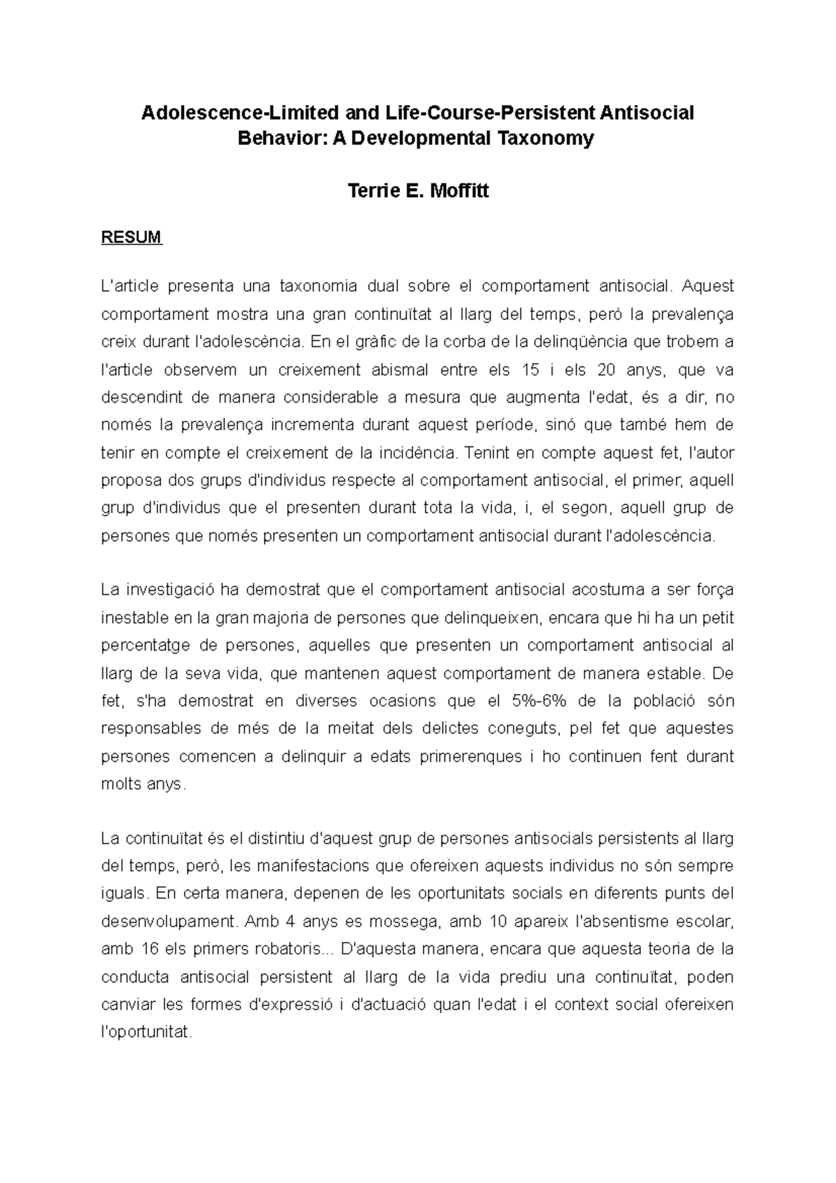 Lectura 6 - Adolescence-Limited and Life-Course-Persistent Antisocial ...