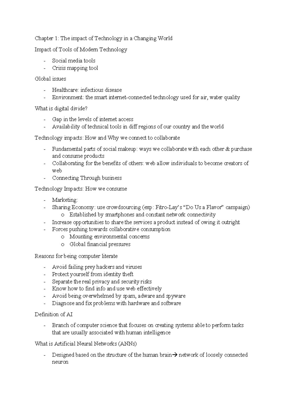 Chapter 1 Business - study it ya - Chapter 1: The impact of Technology ...