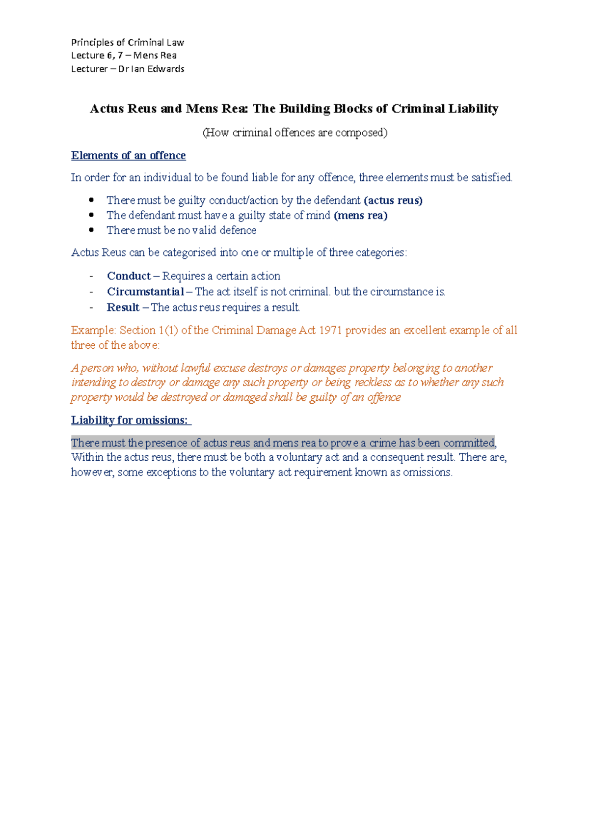 Actus Reus and Mens Rea: The Building Blocks of Criminal Liability ...