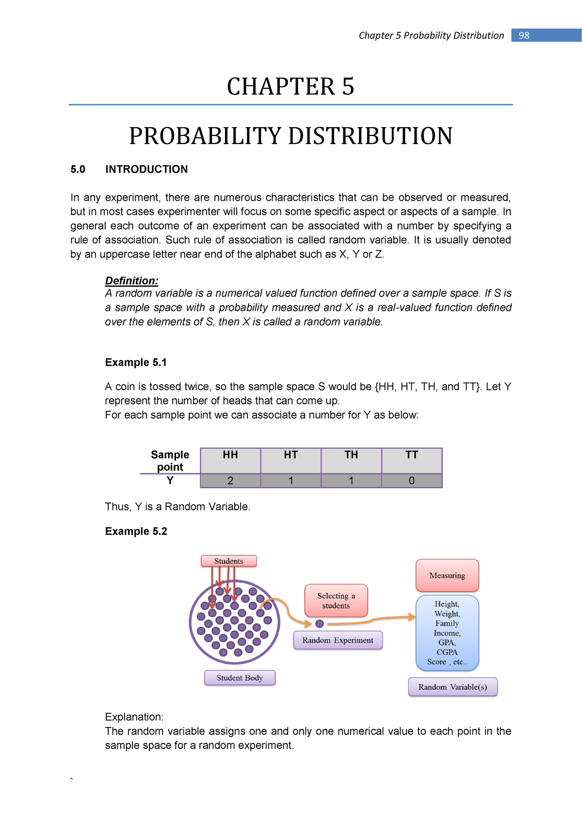 Chapter 5 (Edited) - Lecture Notes 5 - CHAPTER 5 PROBABILITY ...