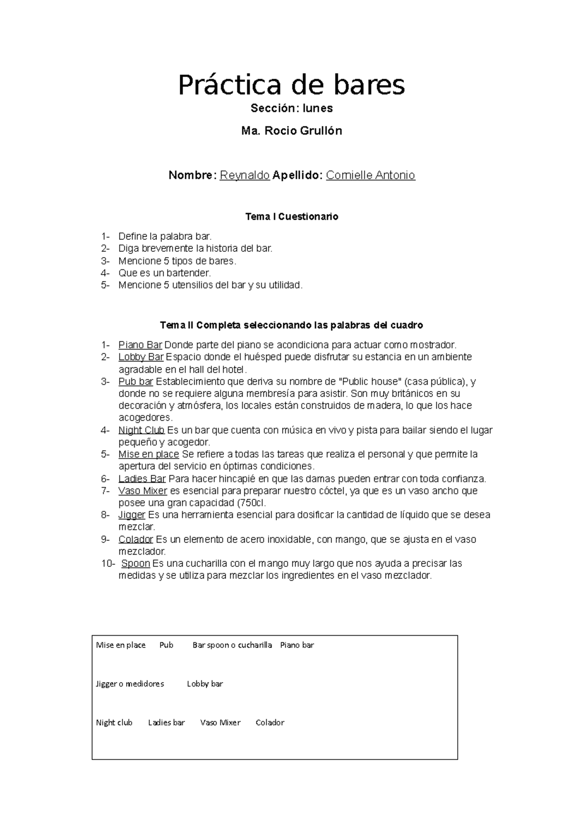 Practica De Bares Tarea Centu Para Validar En La Uasd Pr ctica De