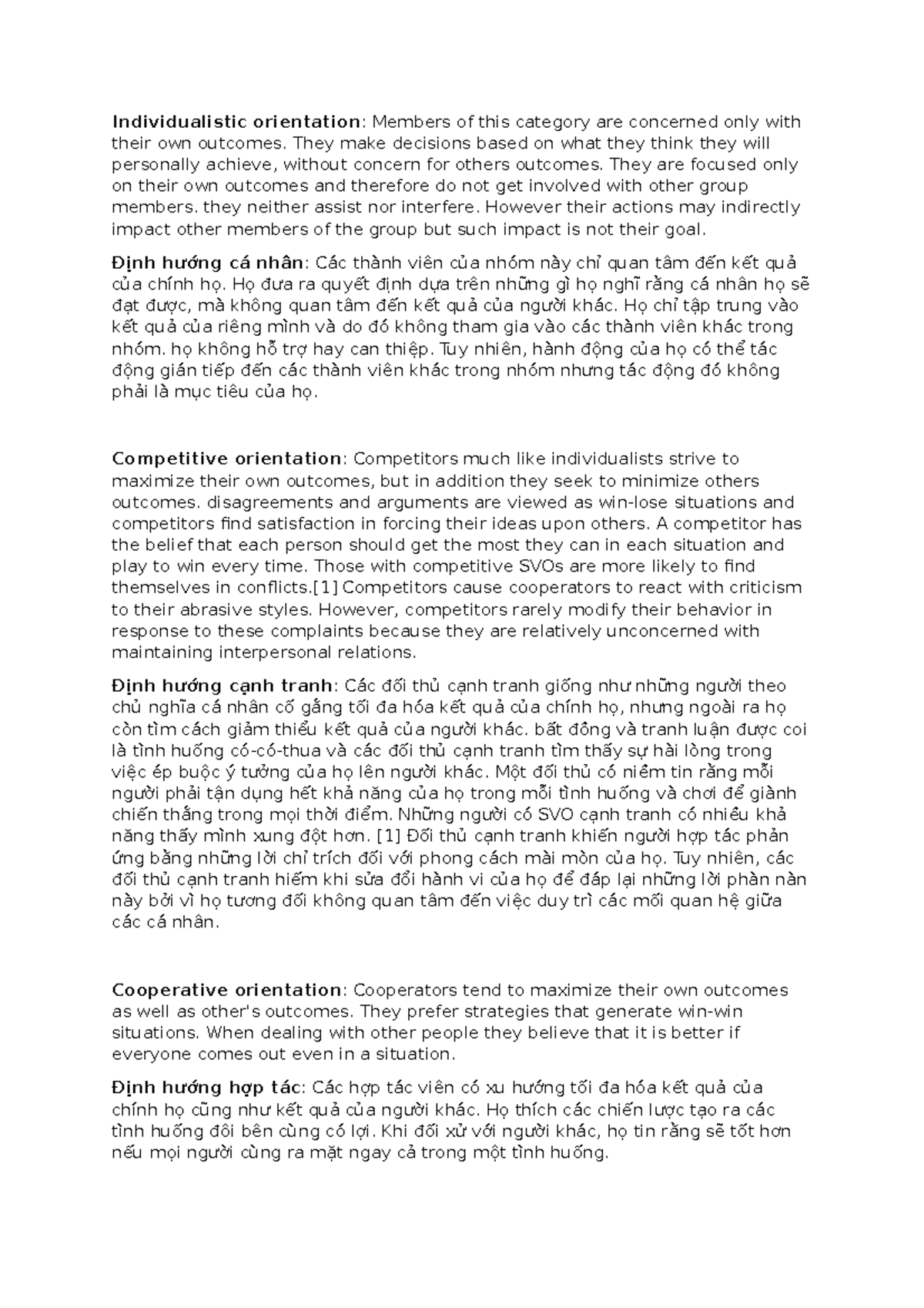 3 differences - very useful fot student - Individualistic orientation ...