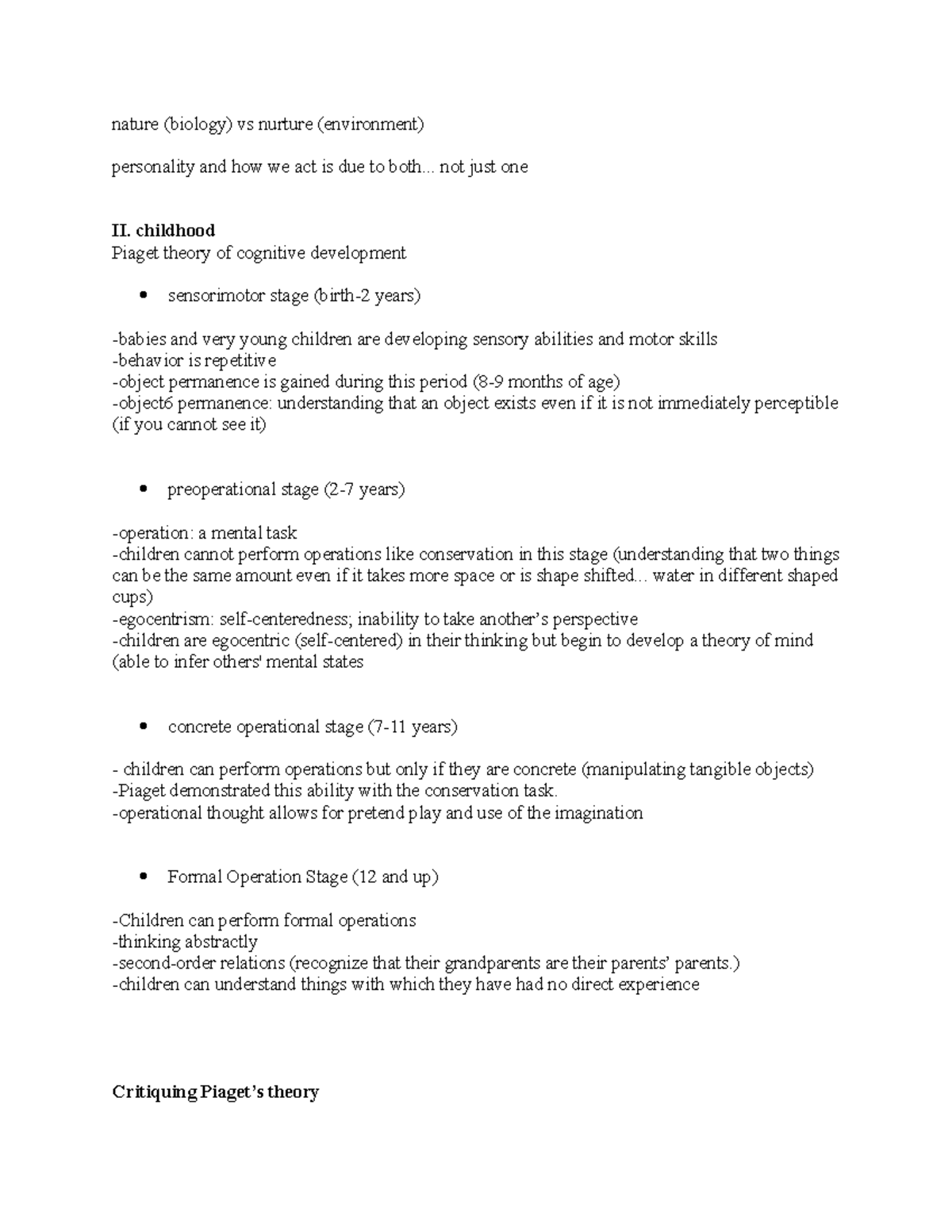 Devlopmental Psychology chapter 4 nature (biology) vs nurture