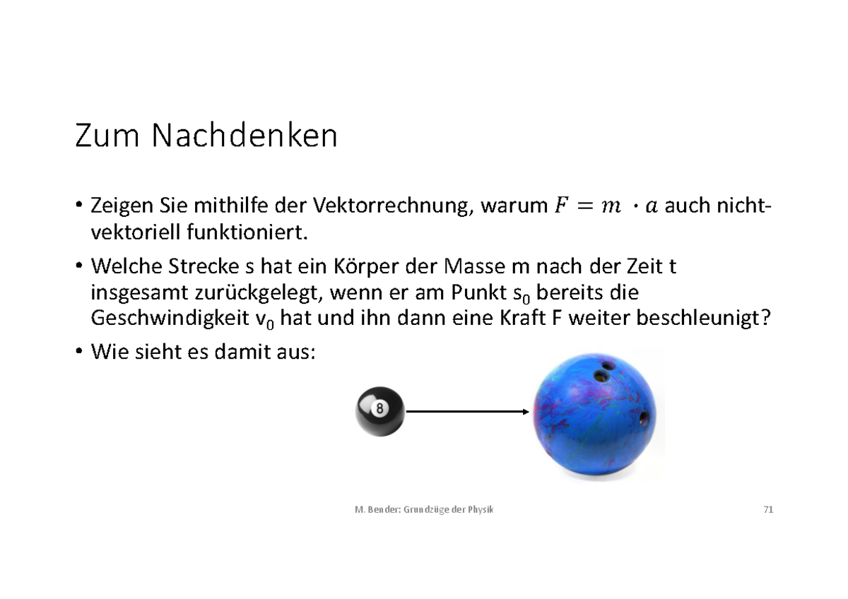 Gz P Übung Mechanik - Bcbcb - Zum Nachdenken • Zeigen Sie Mithilfe Der ...