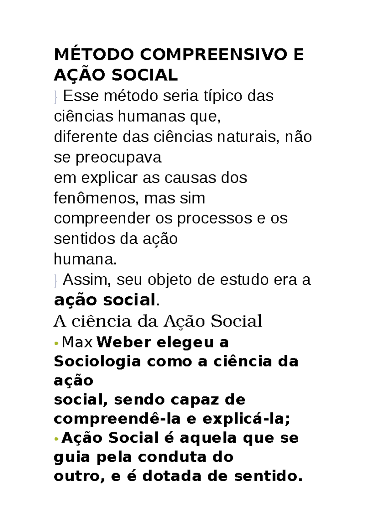 Método Compreensivo E Ação Social - MÉTODO COMPREENSIVO E AÇÃO SOCIAL ...