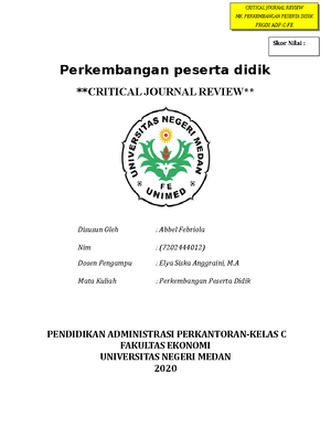 CBR (PPD) - Critical Book Review (CBR) Matkul Perkembangan Peserta ...