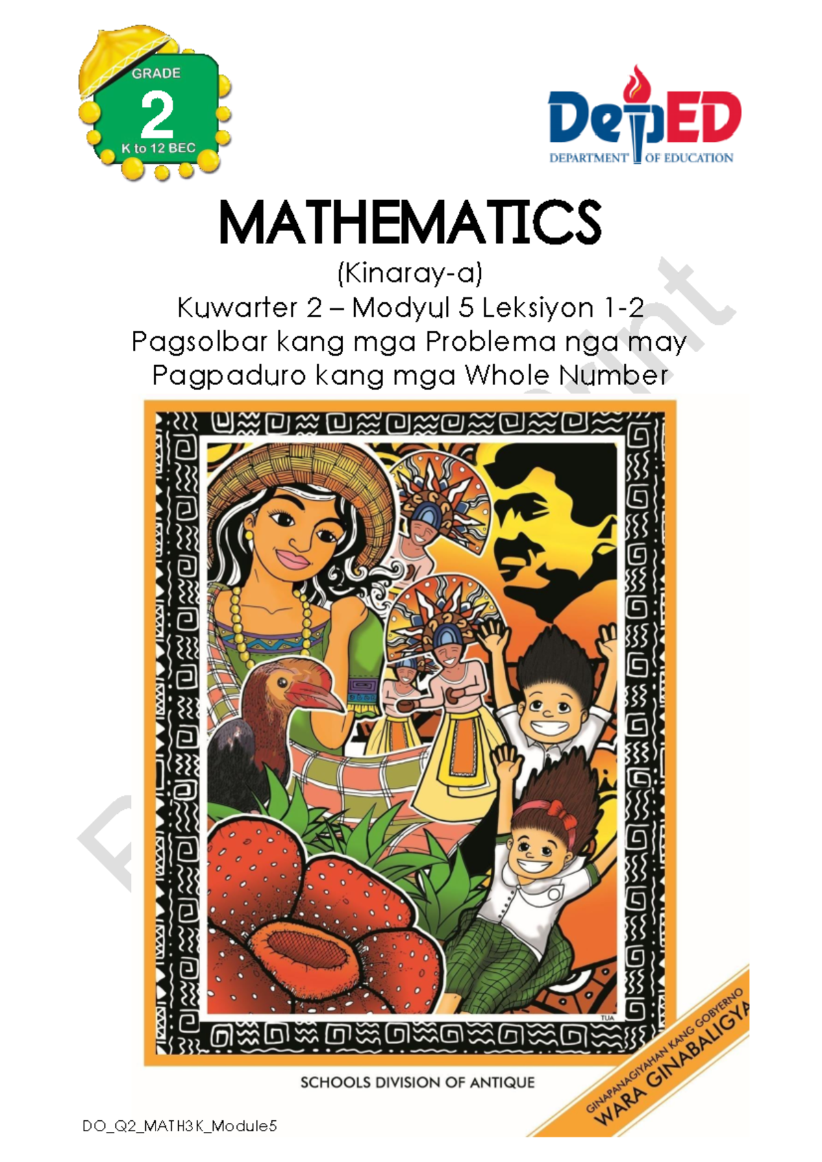 DO Q2 MATH-3 Module-5 Pagsolbar kang mga Problema nga may Pagpaduro ...