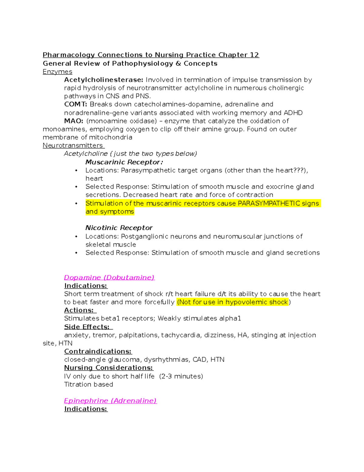 Pharm II Exam 2 study guide - Pharmacology Connections to Nursing ...