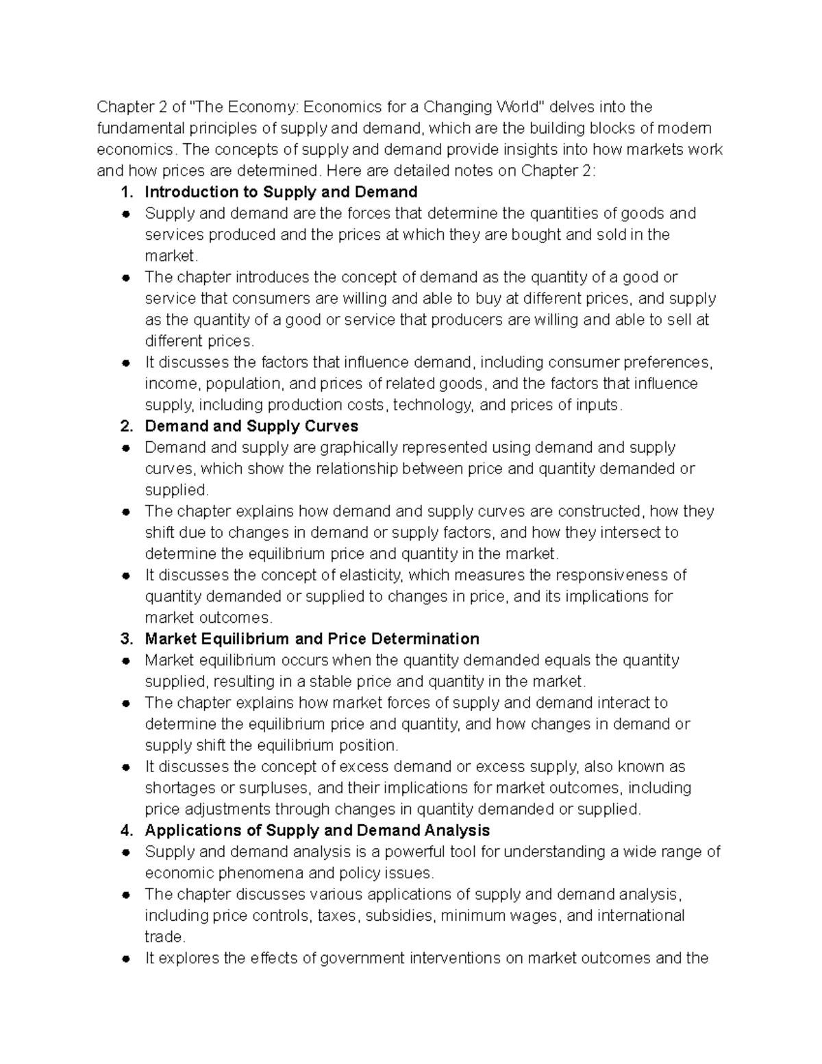 Chapter 2 Notes - The Economy Economics For A Changing World - Chapter ...