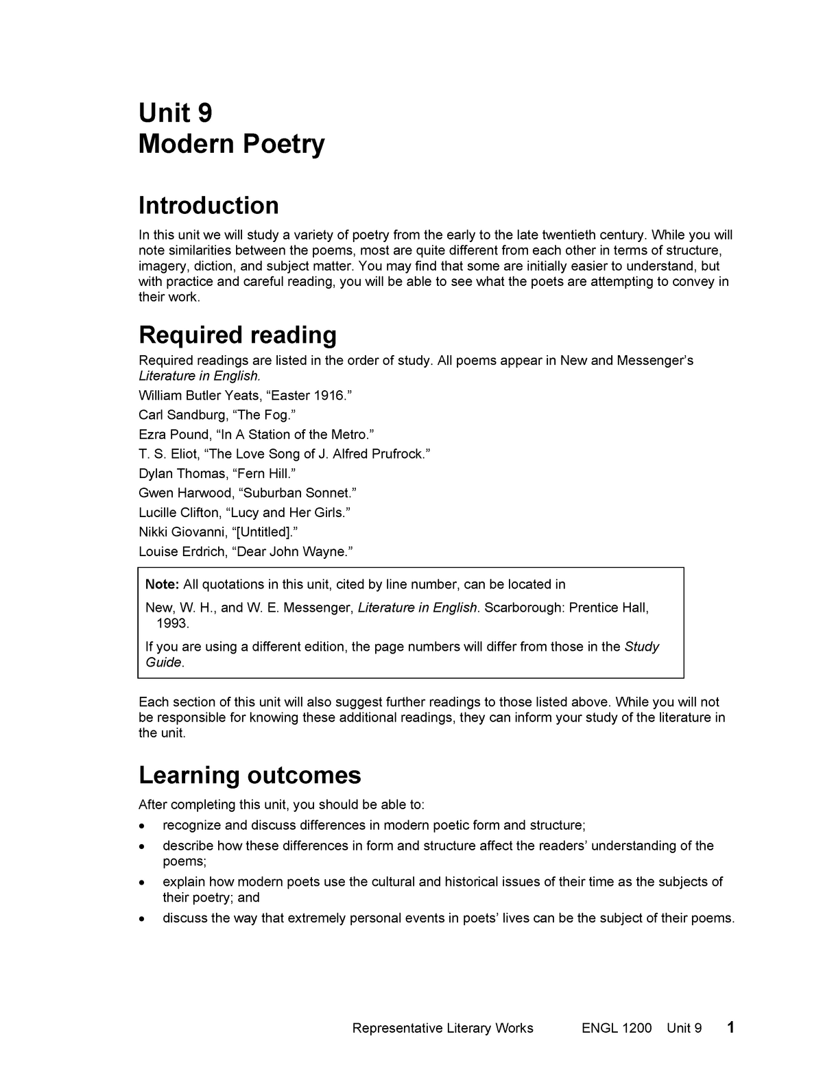 dissertation on modern poetry