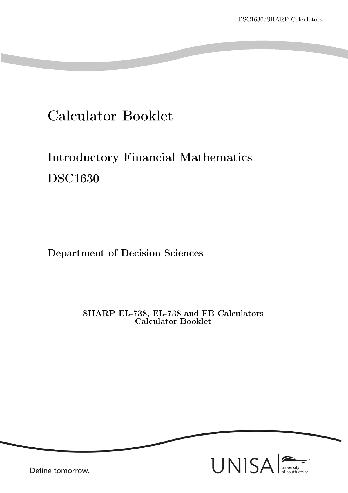 Sharp EL-738FB Financial Calculator - Financial