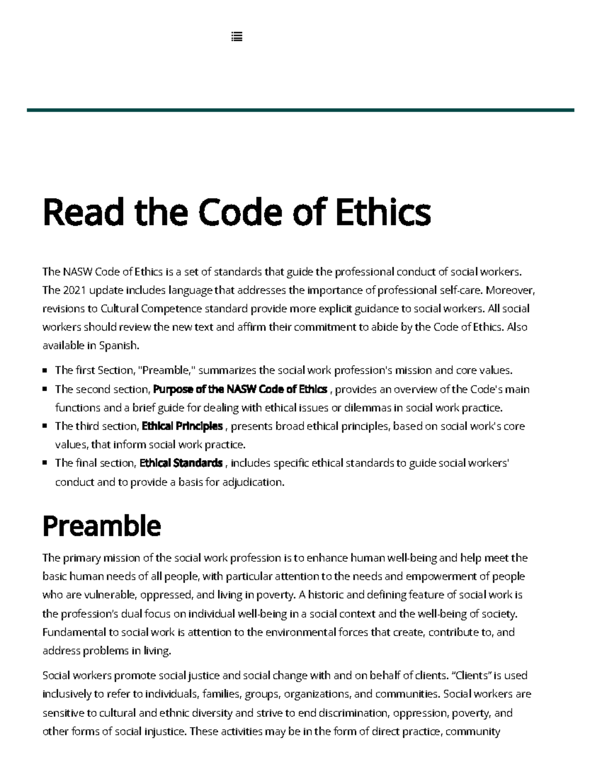 Code Of Ethics English - Summary Our Social World - Read The Code Of ...