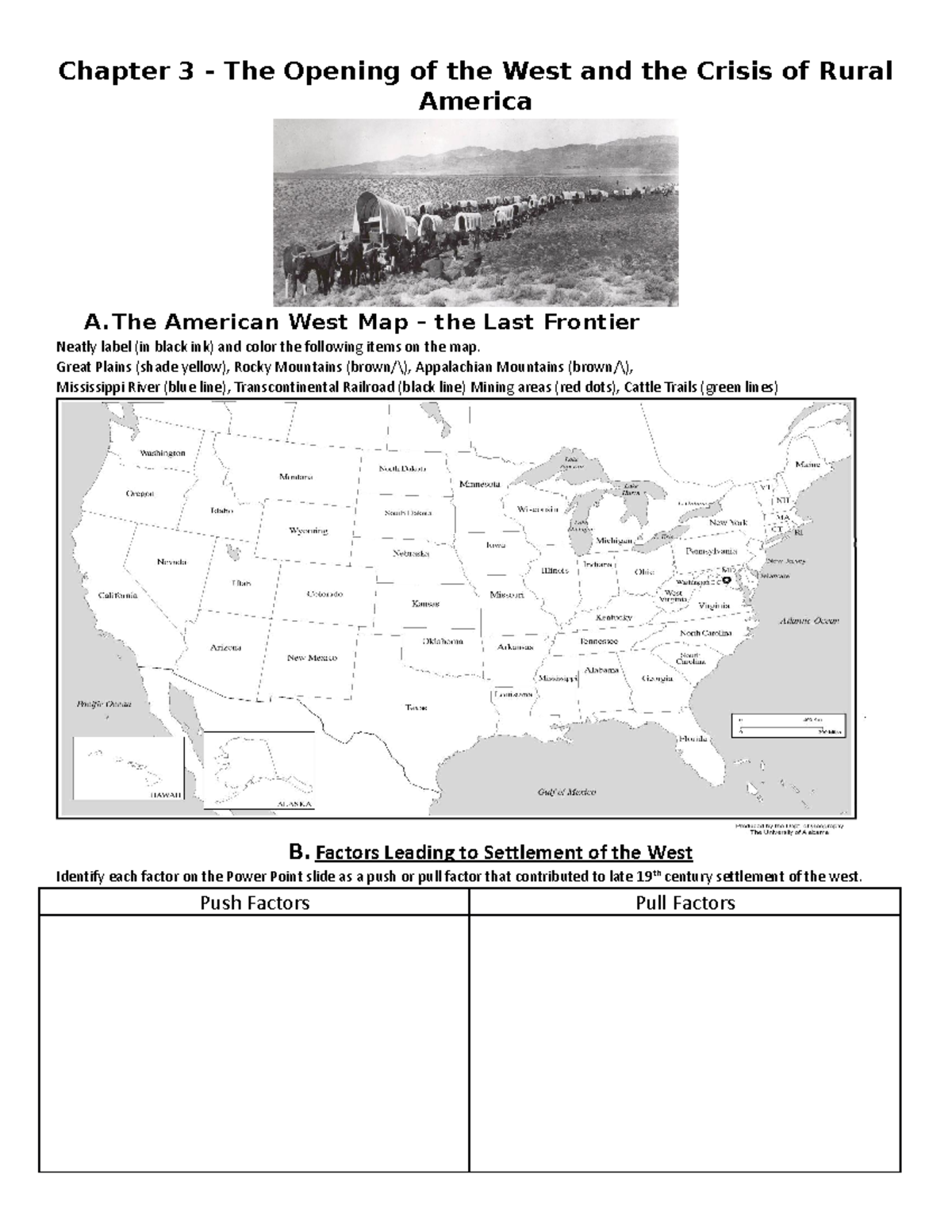 US Ch 03 PP Notes WS Opening of the West Chapter 3 The Opening of
