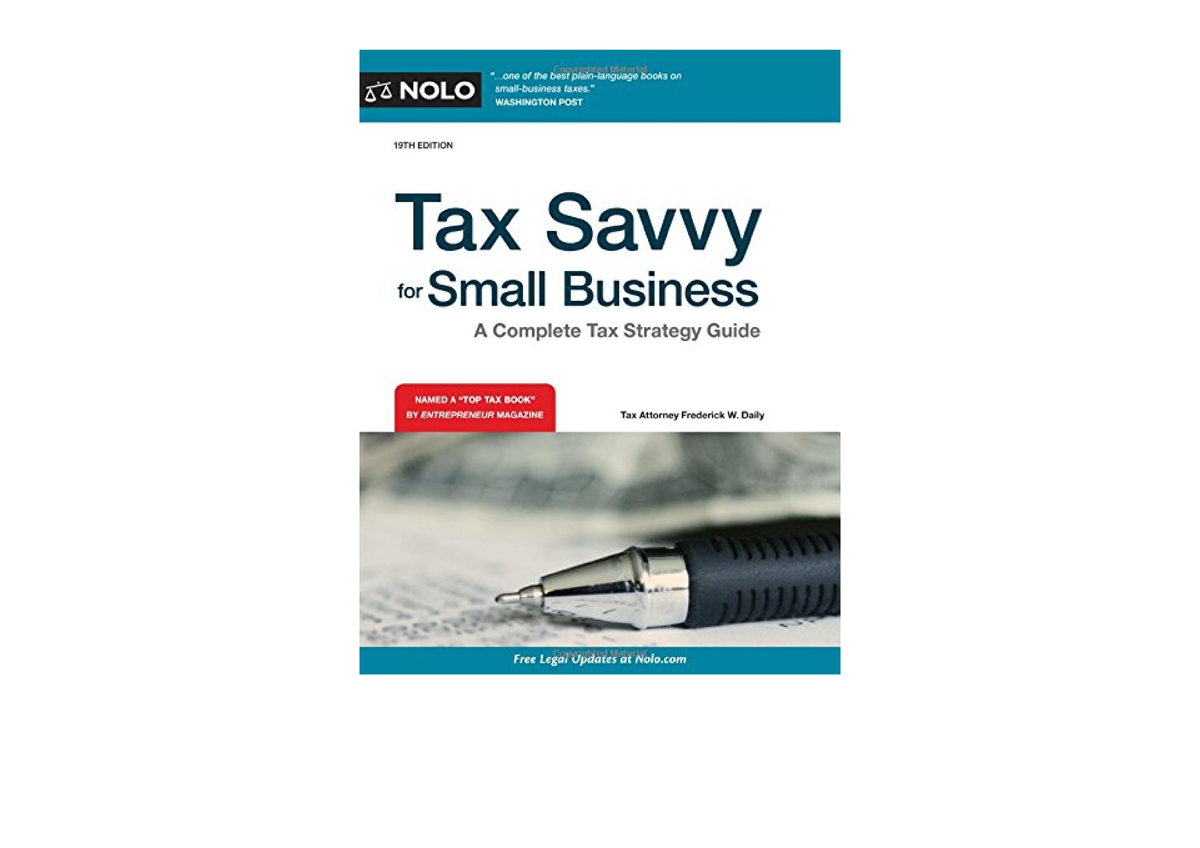 Download Tax Savvy For Small Business A Complete Tax Strategy Guide ...