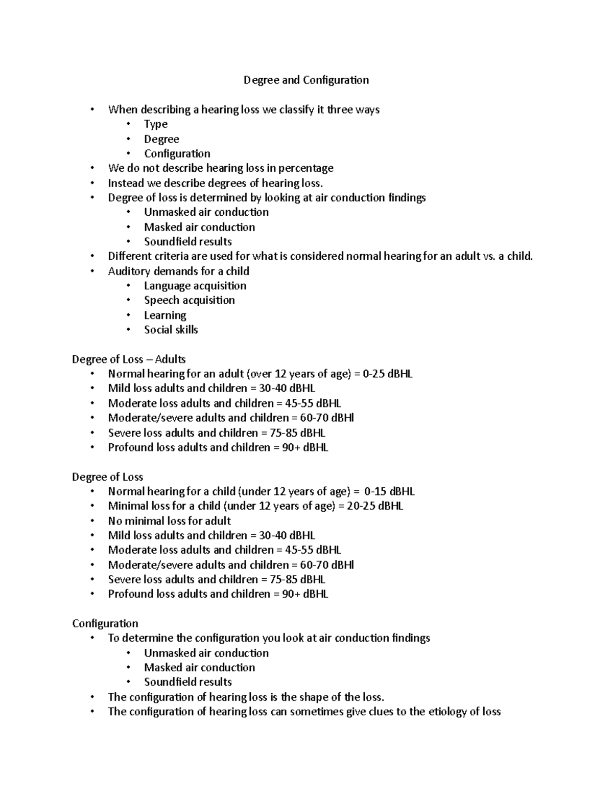 Degree And Configuration Of Hearing Loss - Degree And Configuration ...