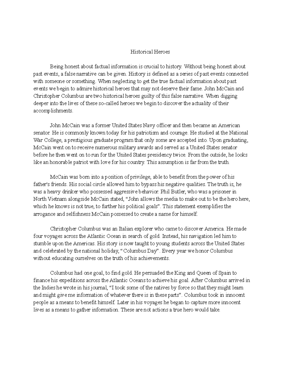 essay on life story of local historical heroes