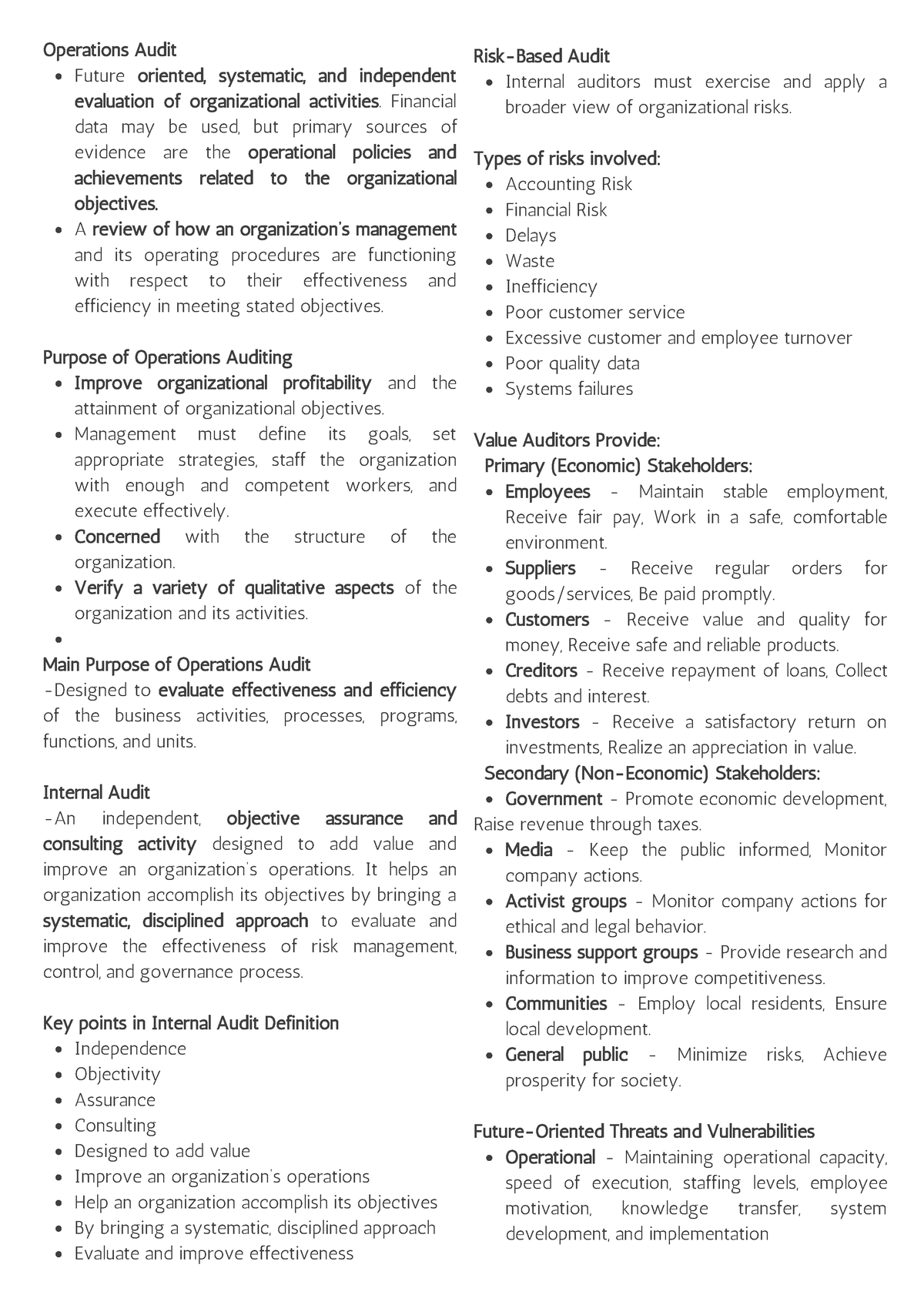 case study operations audit