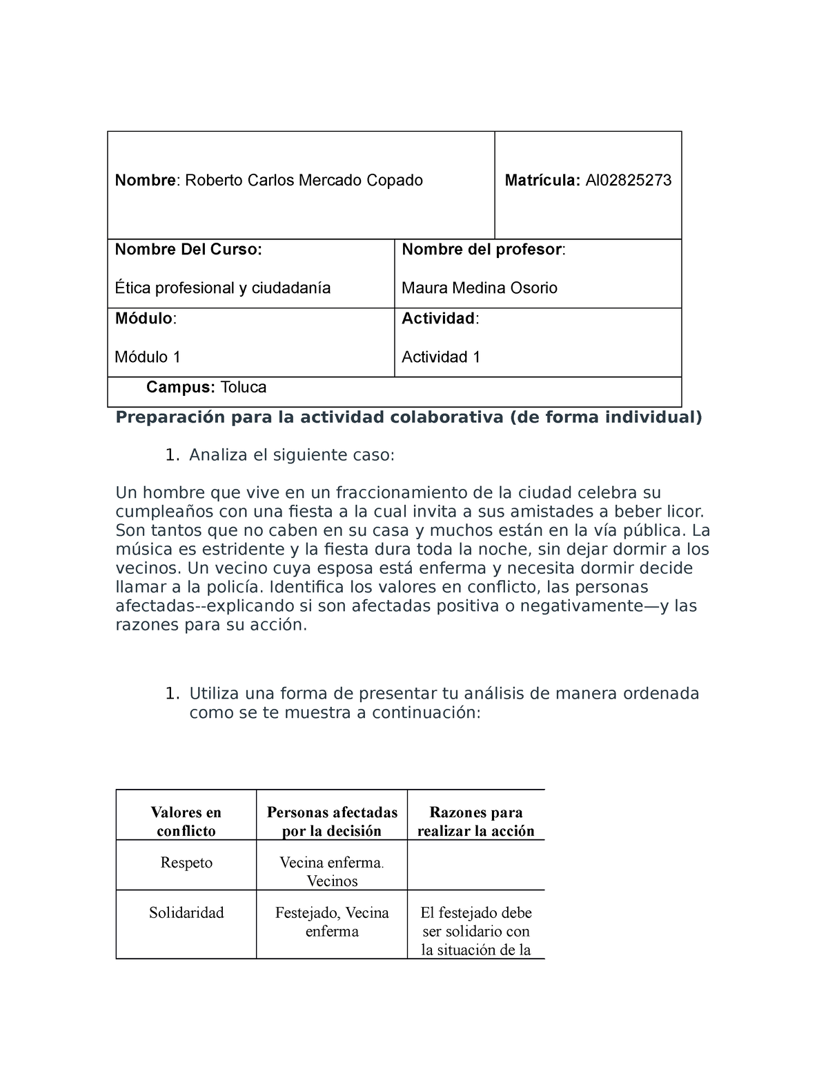 Actividad 1 ética Profesional Y Ciudadanía Preparación Para La Actividad Colaborativa De 0977