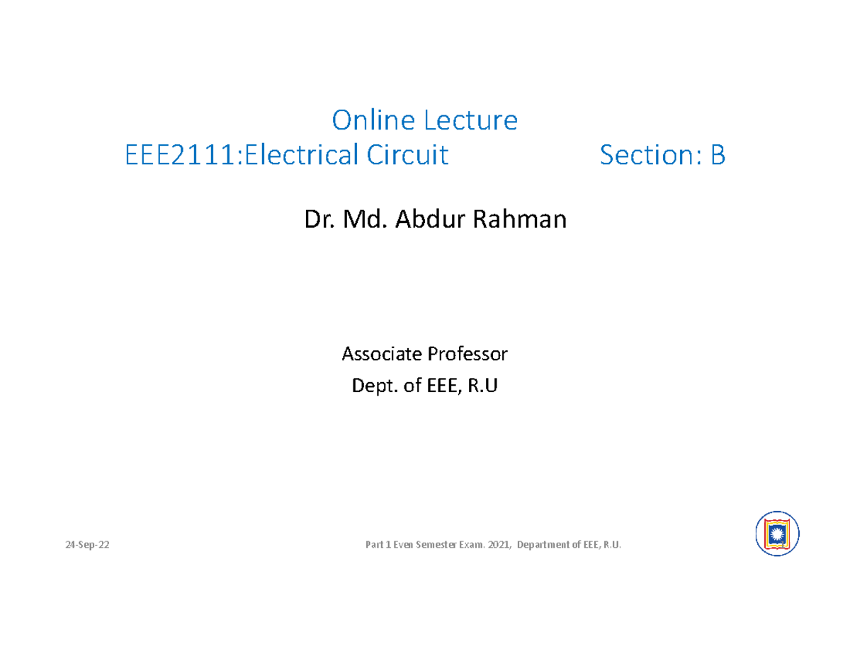 Abr lecture 4 new on power of 3 phase system - Online Lecture EEE2111 ...