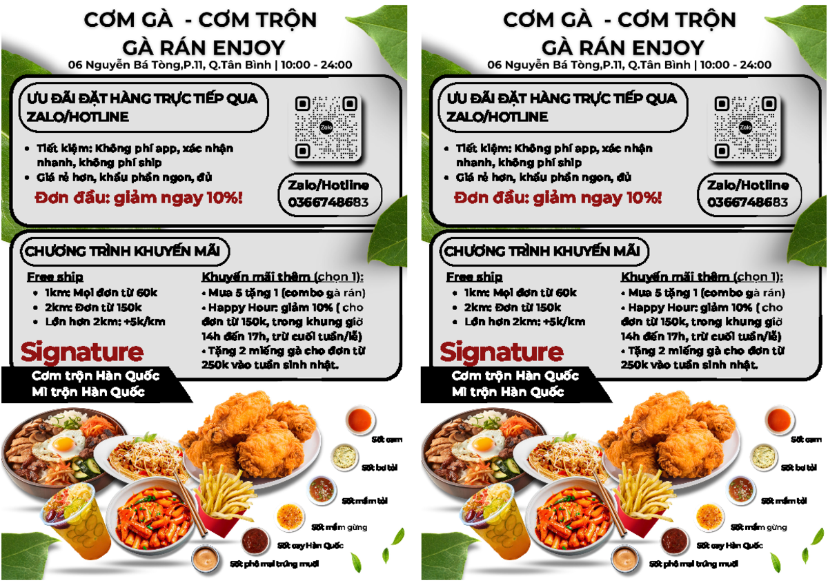 Tờ rơi xung quanh gà enjoy - - Studocu