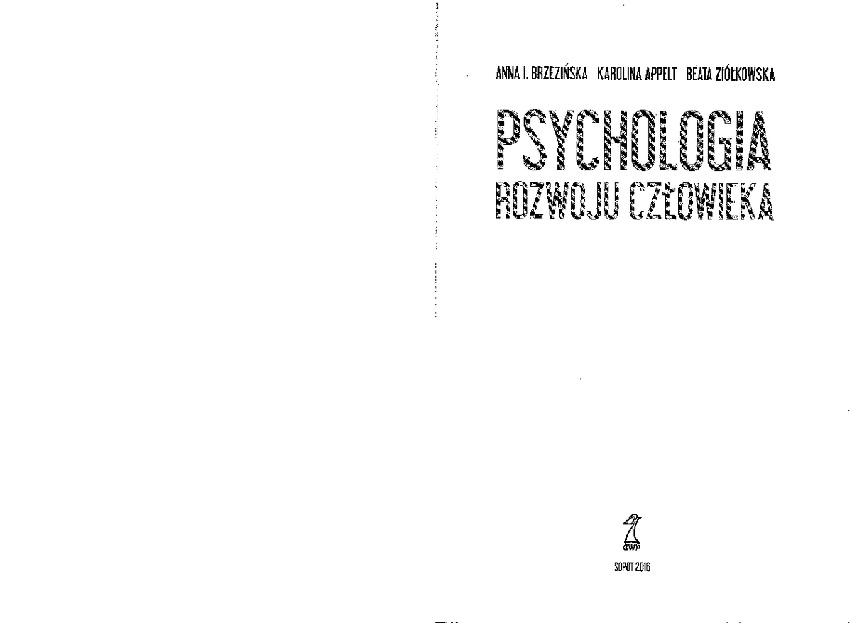 Brzezińska A. - Psychologia Rozwoju Człowieka - ####### ANNA I ...