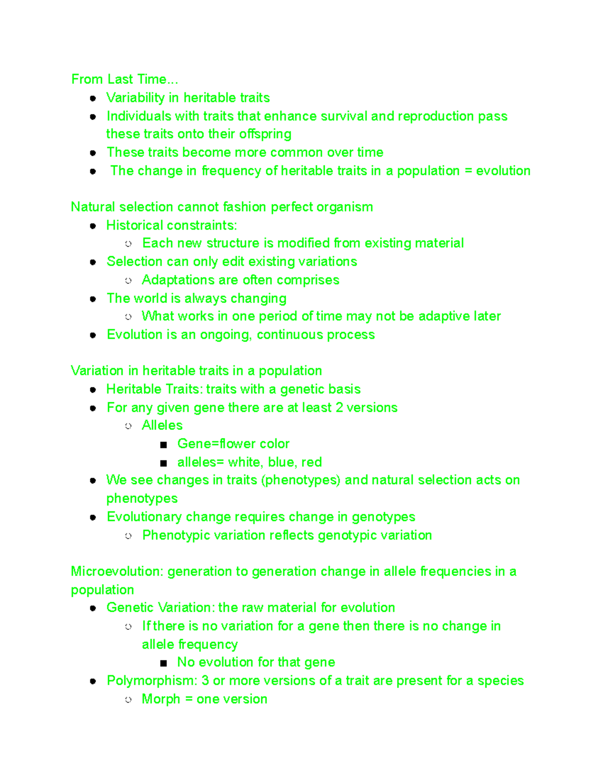 Bio101 04 17 2019 - Spring 2019 Bio/Zoo 101 - Class - From Last Time ...