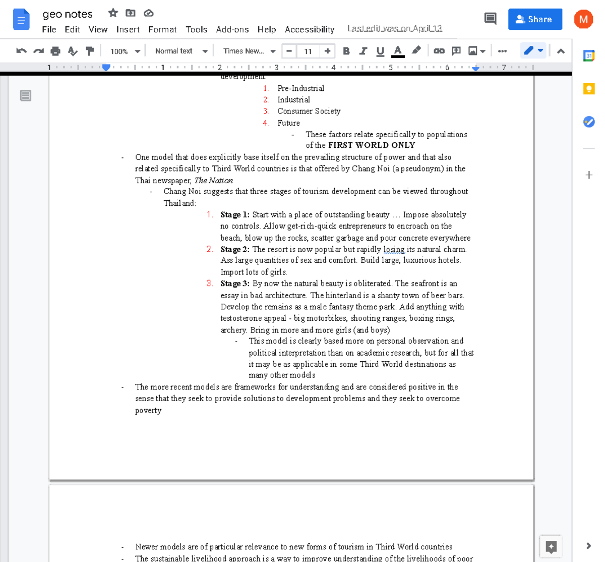 Geo notes - Google Docs - geo notes File Edit View Insert Format Tools ...