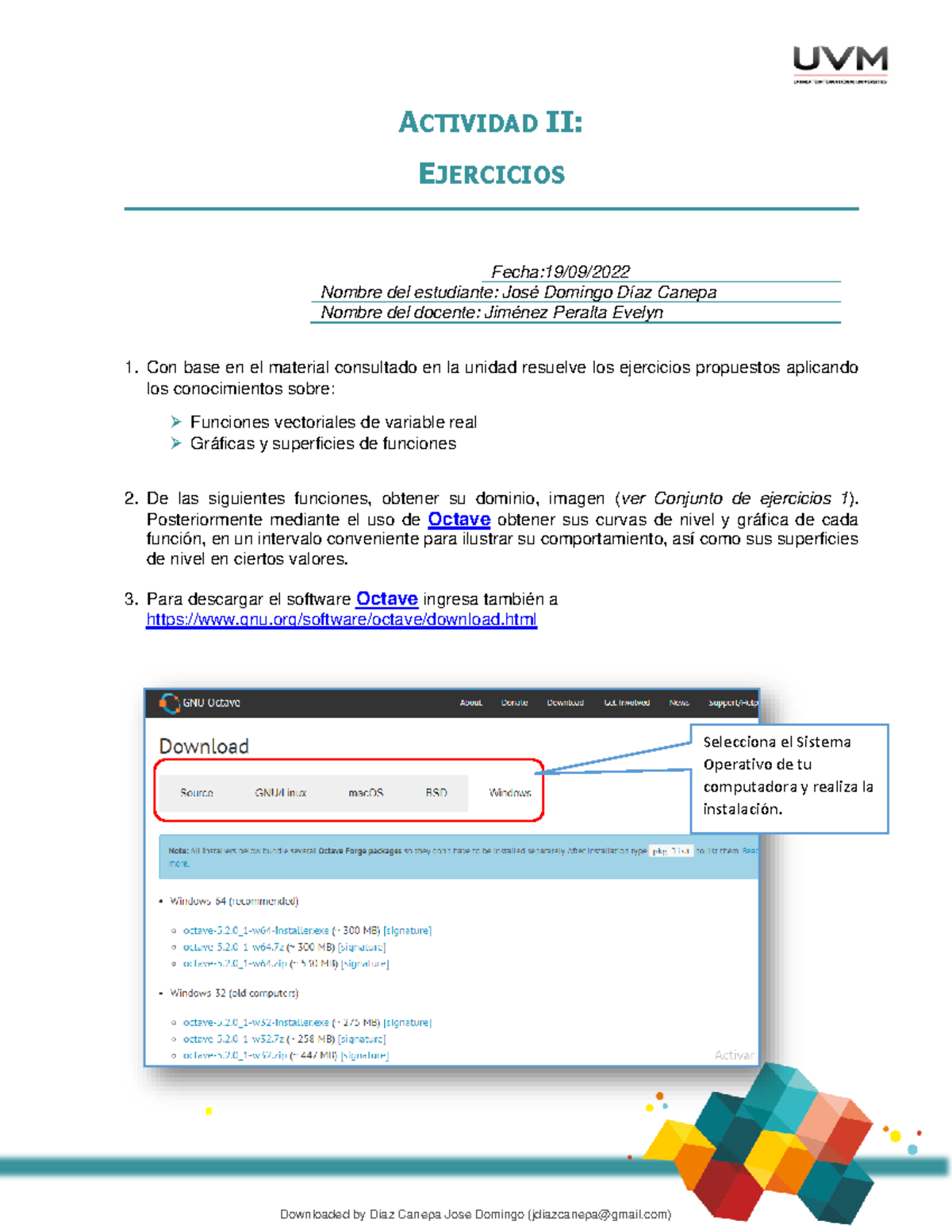 A#2 JDDC. Calculo vectorial - Downloaded by Diaz Canepa Jose Domingo ...
