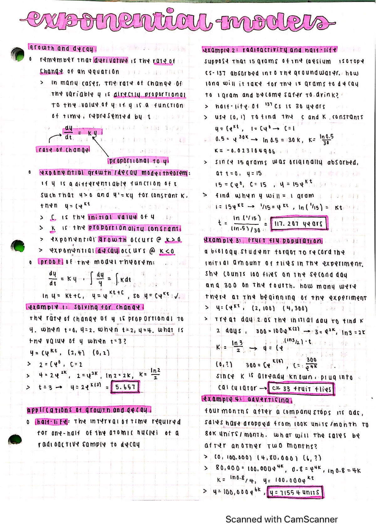 Exponential Models - Calc12 - Studocu