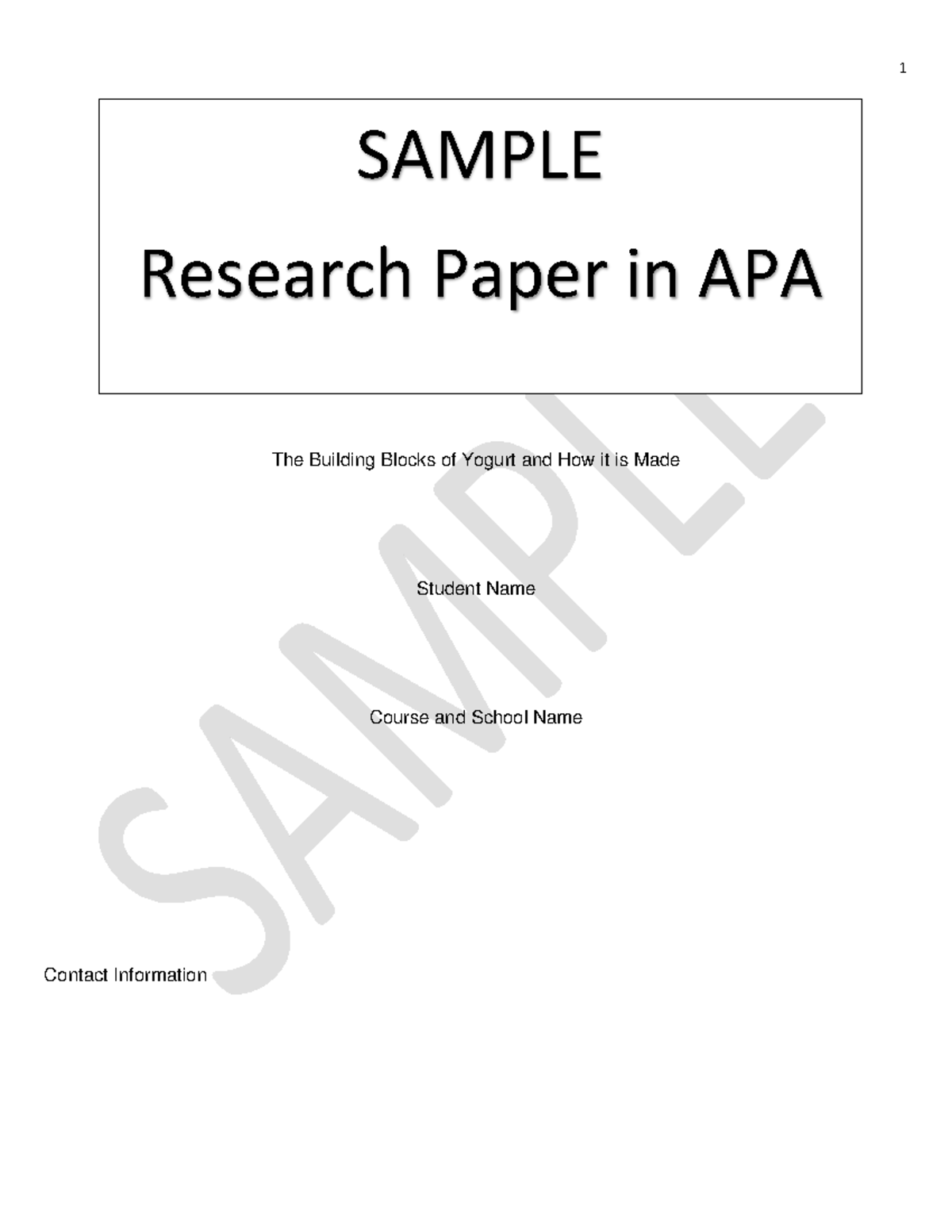 Sample Rearch Paper in APA CLC MLA FORMAT - The Building Blocks of ...