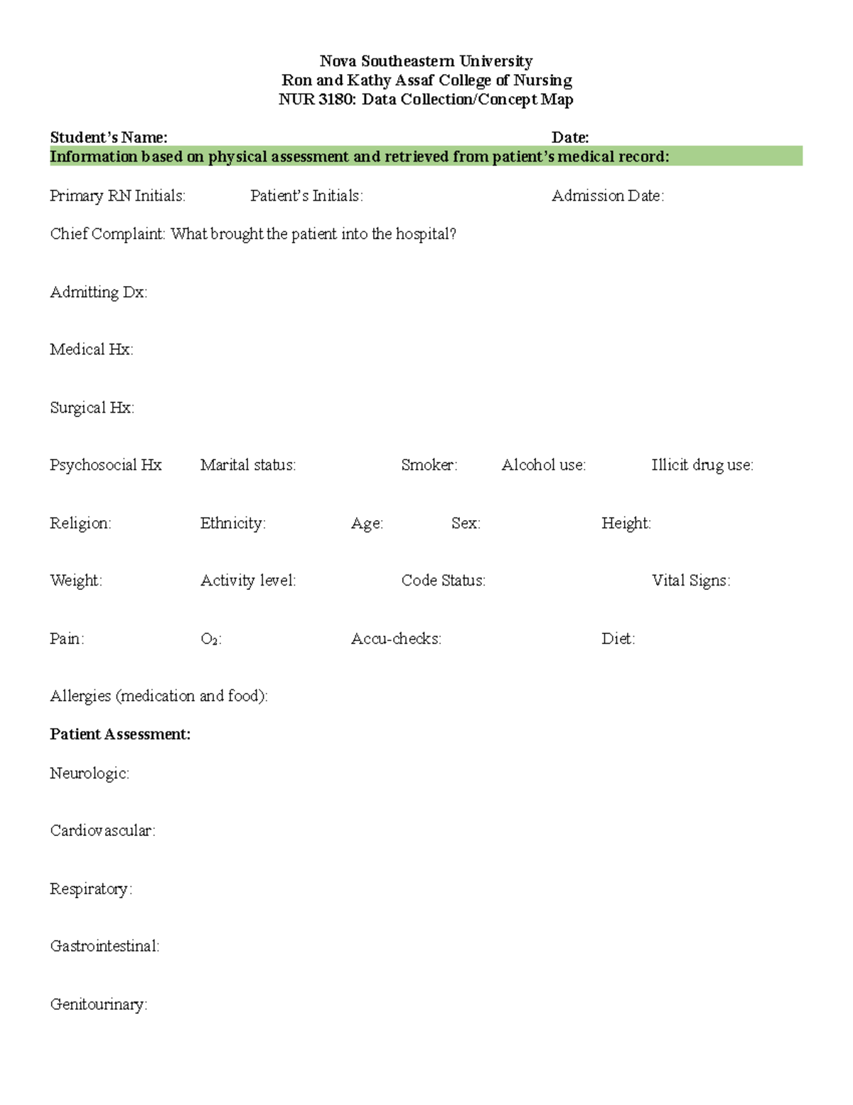 Concept Map Tool - tool for clinicals - Nova Southeastern University ...