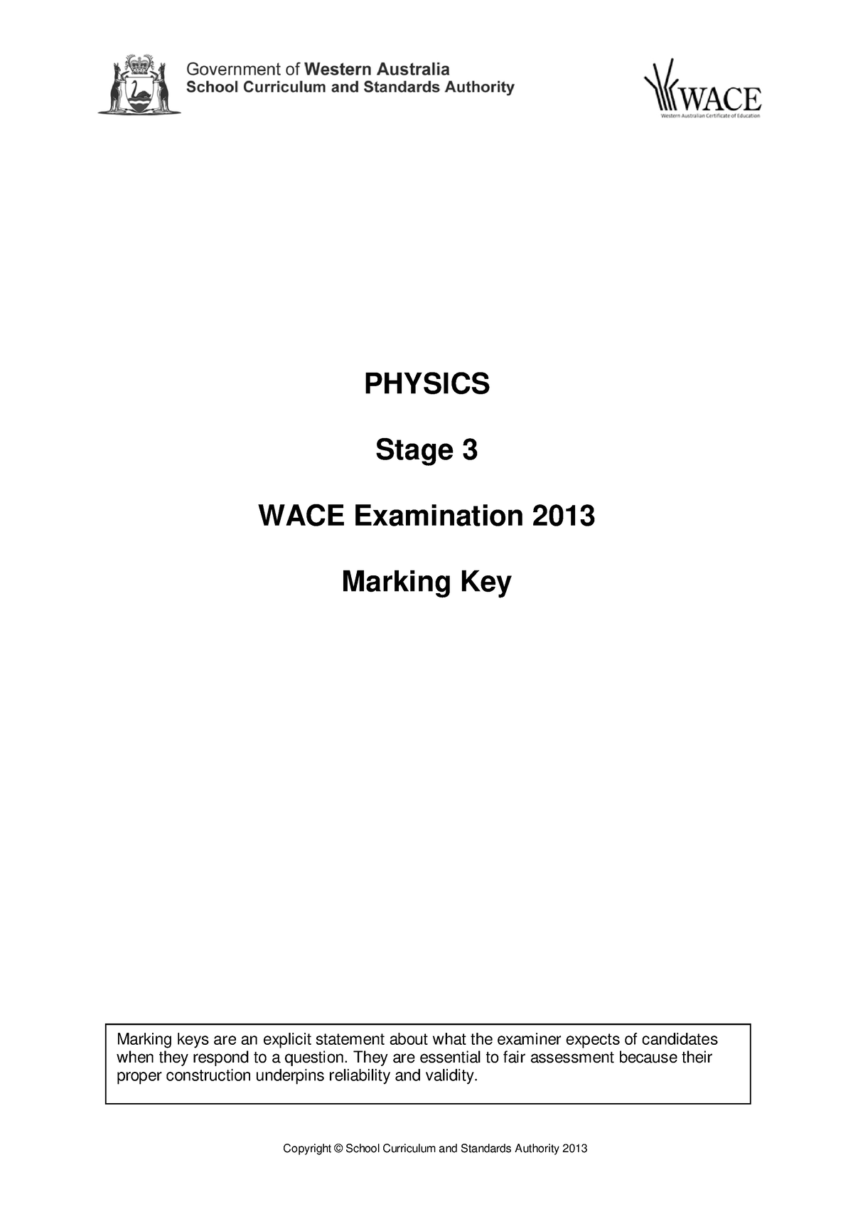 2013 physics essay marking scheme