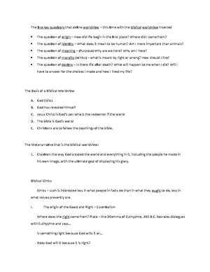 Religion 105 Study Guide - Religion 105 Study Guide Know the following ...