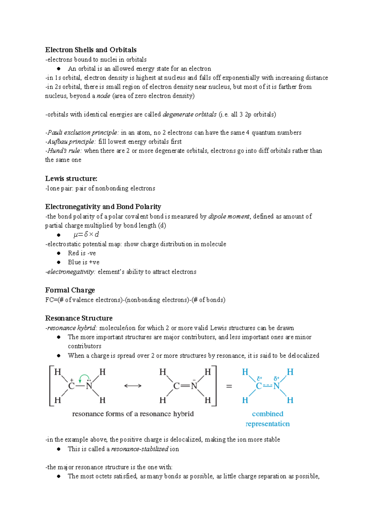 Chapter 1 -structure And Bonding - Electron Shells And Orbitals ...