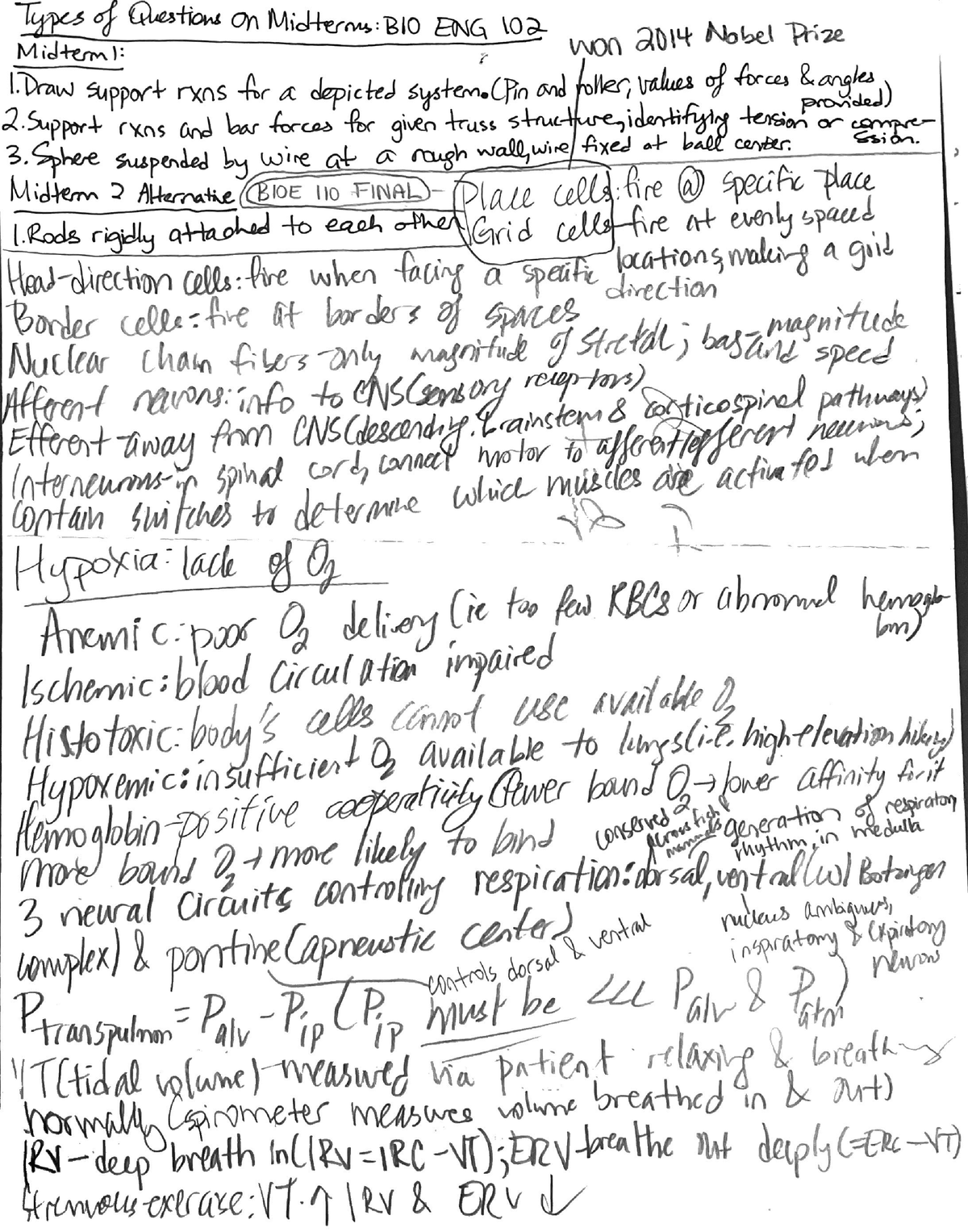 Exam Review And Midterm 3 Problem Set - BIO ENG 110 - Studocu