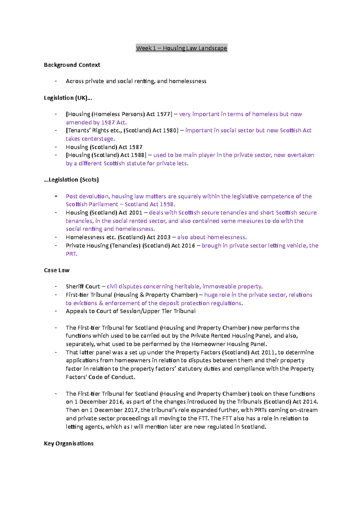 Week 1 Landscape Week 1 Housing Law Landscape Background Context