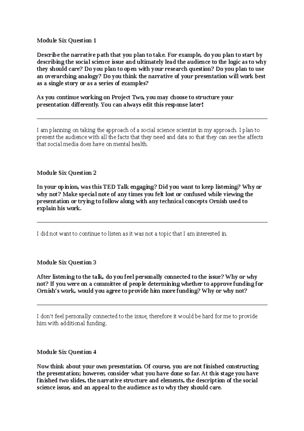 Ashlie Walls SCS 200 Applied Social Sciences 3 - Module Six Question 1 ...