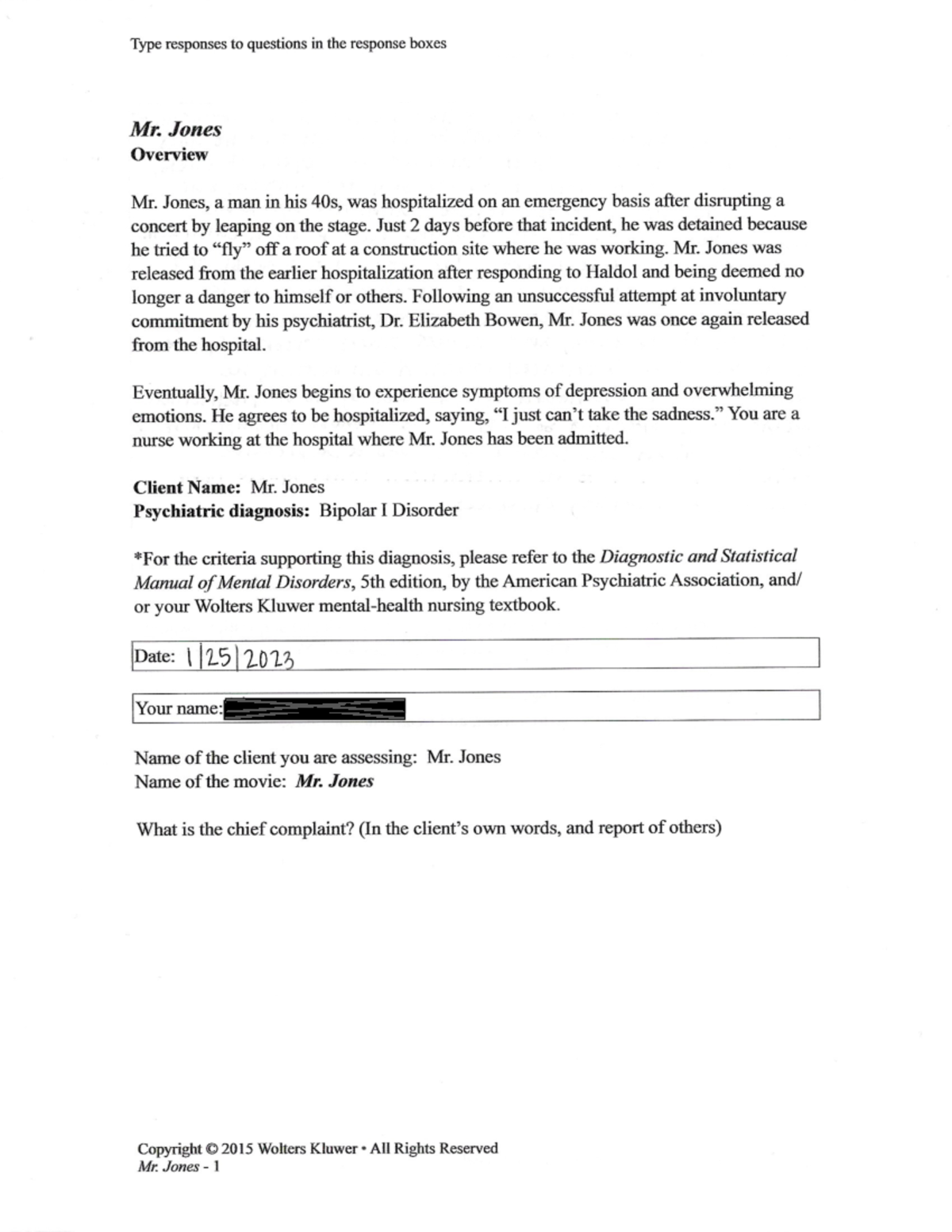 Mr. Jones Case Study (movie) NSRG 126 Studocu