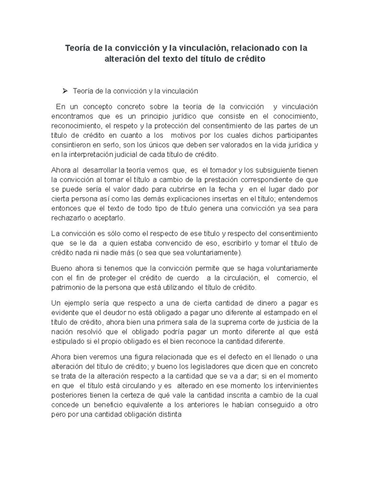 Teoría de la convicción y la vinculación - Teoría de la convicción y la ...