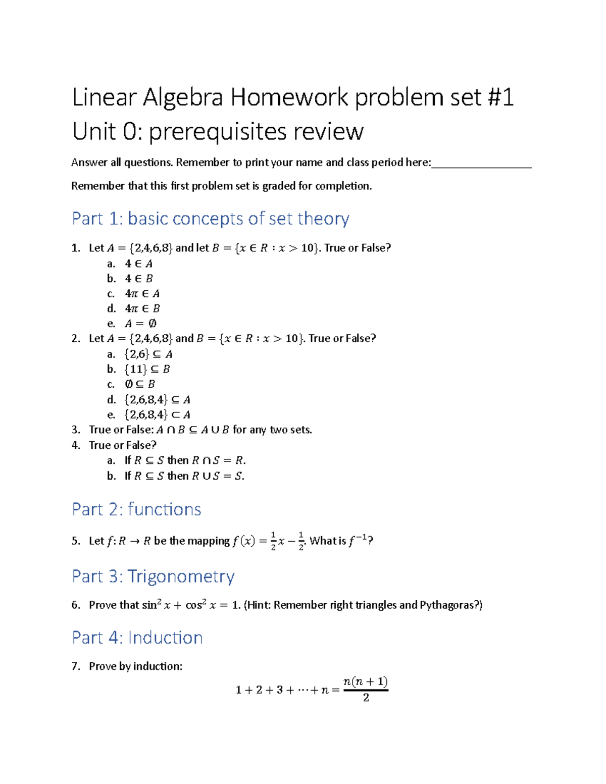 linear algebra homework 1