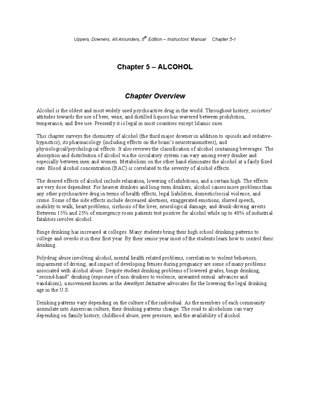 Chap5 IM8 - Uppers, Downers, All Arounders: Physical and Mental Effects ...