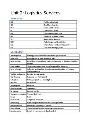 English For Logistics Book Unit 4 - Modes Of Transport ' U JI ,l . -' 2s I STARTER Match The ...