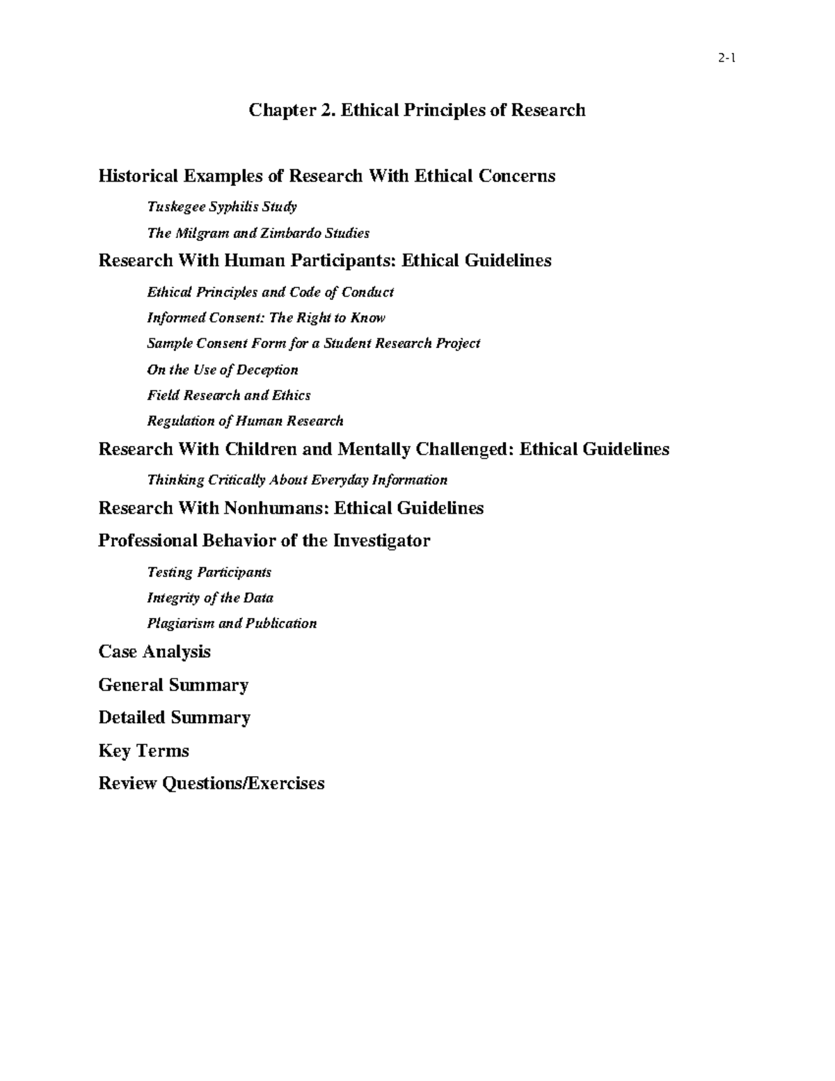 Ch2 Ethical Principles of Research 2 - Chapter 2. Ethical Principles of ...