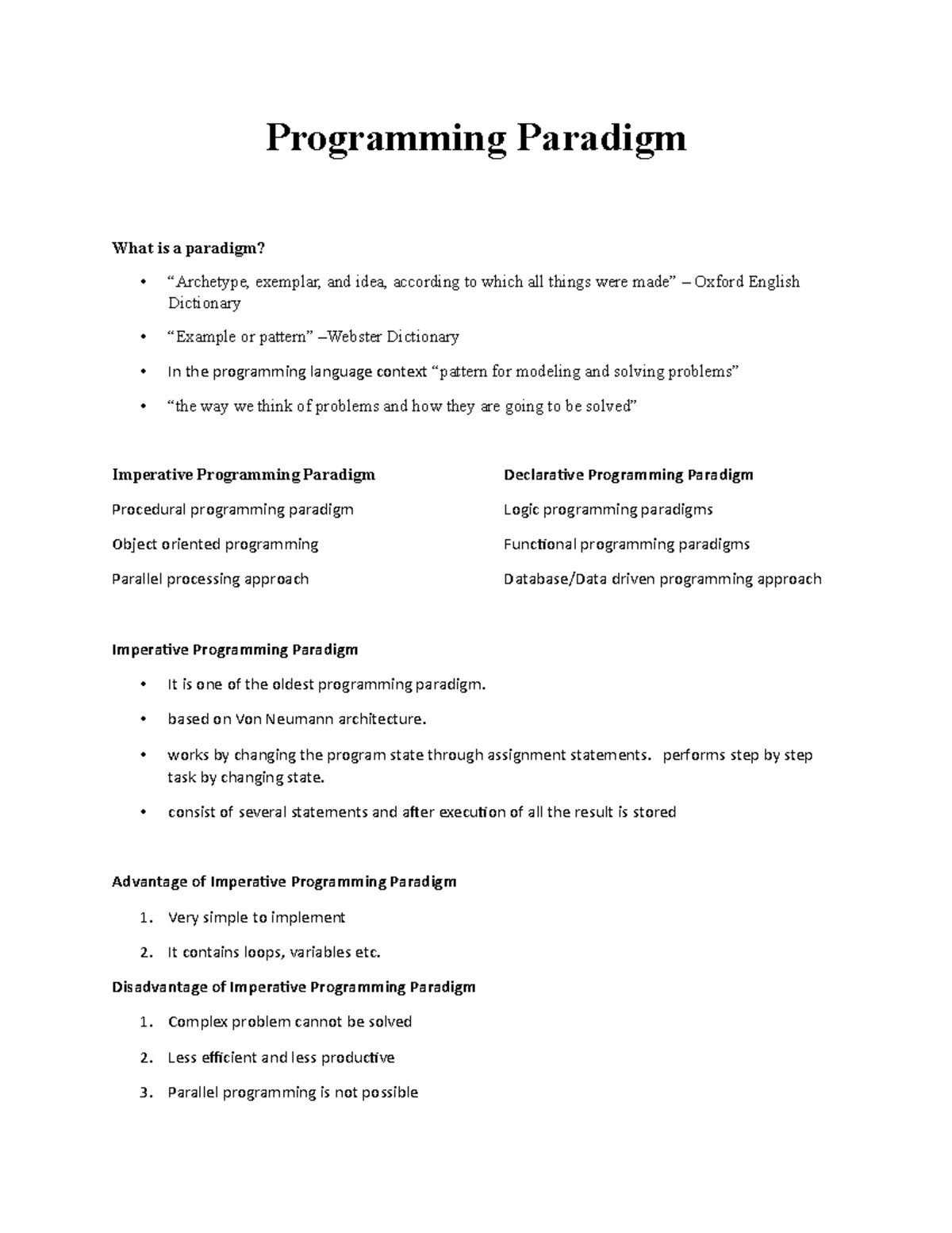 Programming-Paradigm - Programming Paradigm What is a paradigm ...