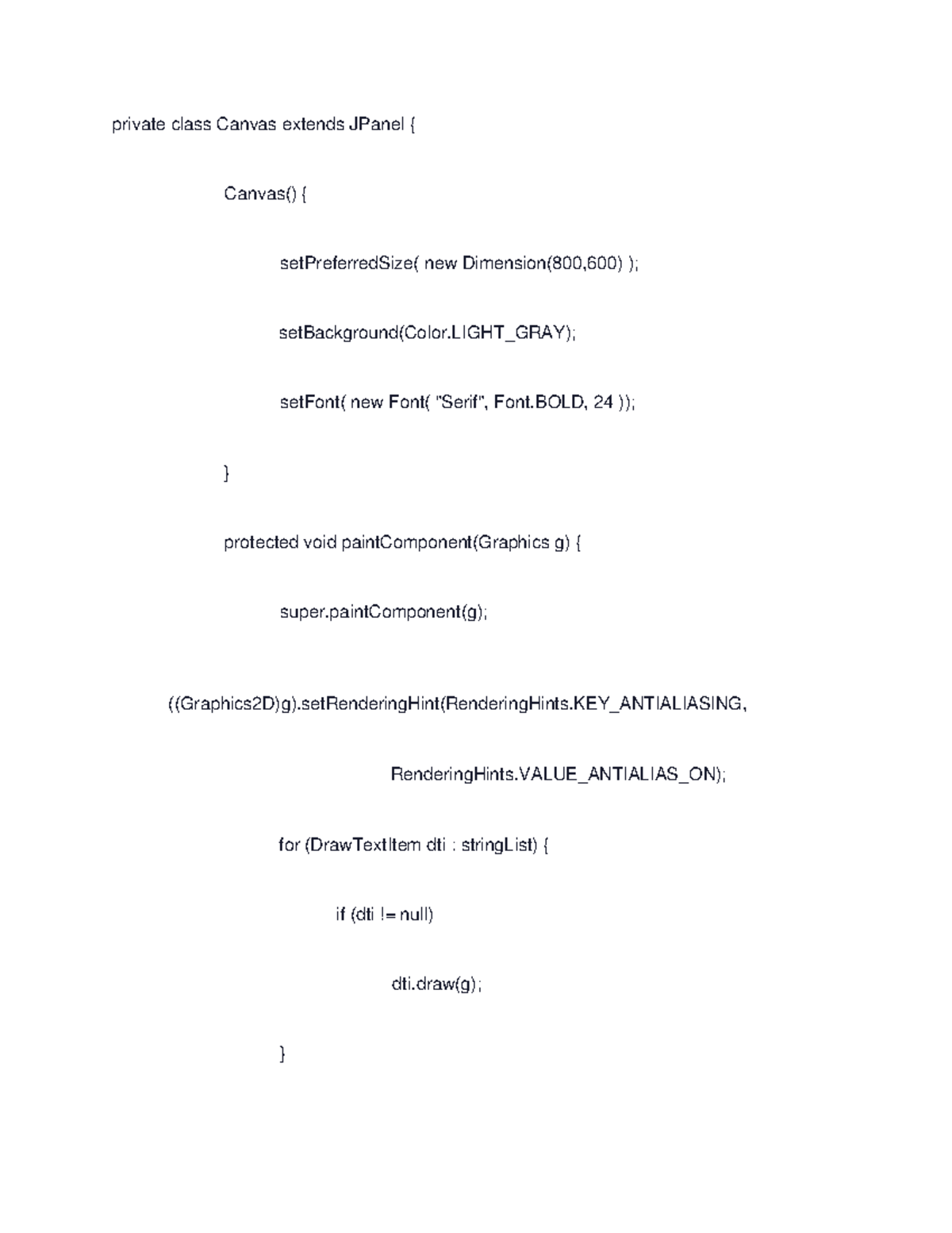 Cs1103 assignment 6 private class Canvas extends JPanel { Canvas